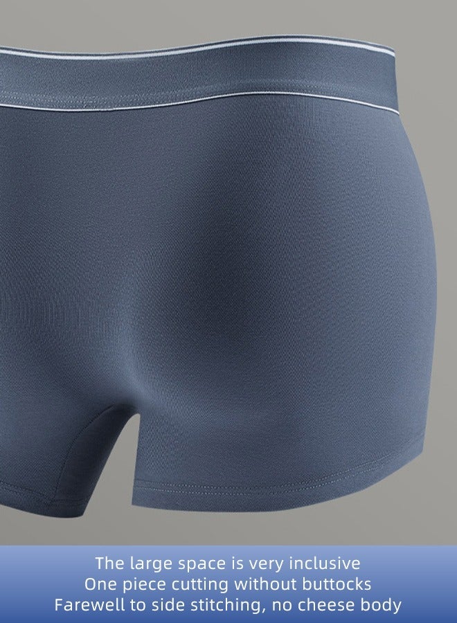 NIBEMINENT 3 Pack Solid Pattern Men's 96% Cotton Underpant Set Breathable Comfortsoft Boxers with High Elastic Waistband Teenager Short Briefs Multicolour - Image 2