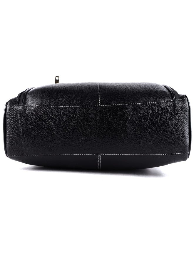TAURUS Genuine Leather 15.6 Inch Laptop Bag For Men Office Use (BLACK) - Image 4