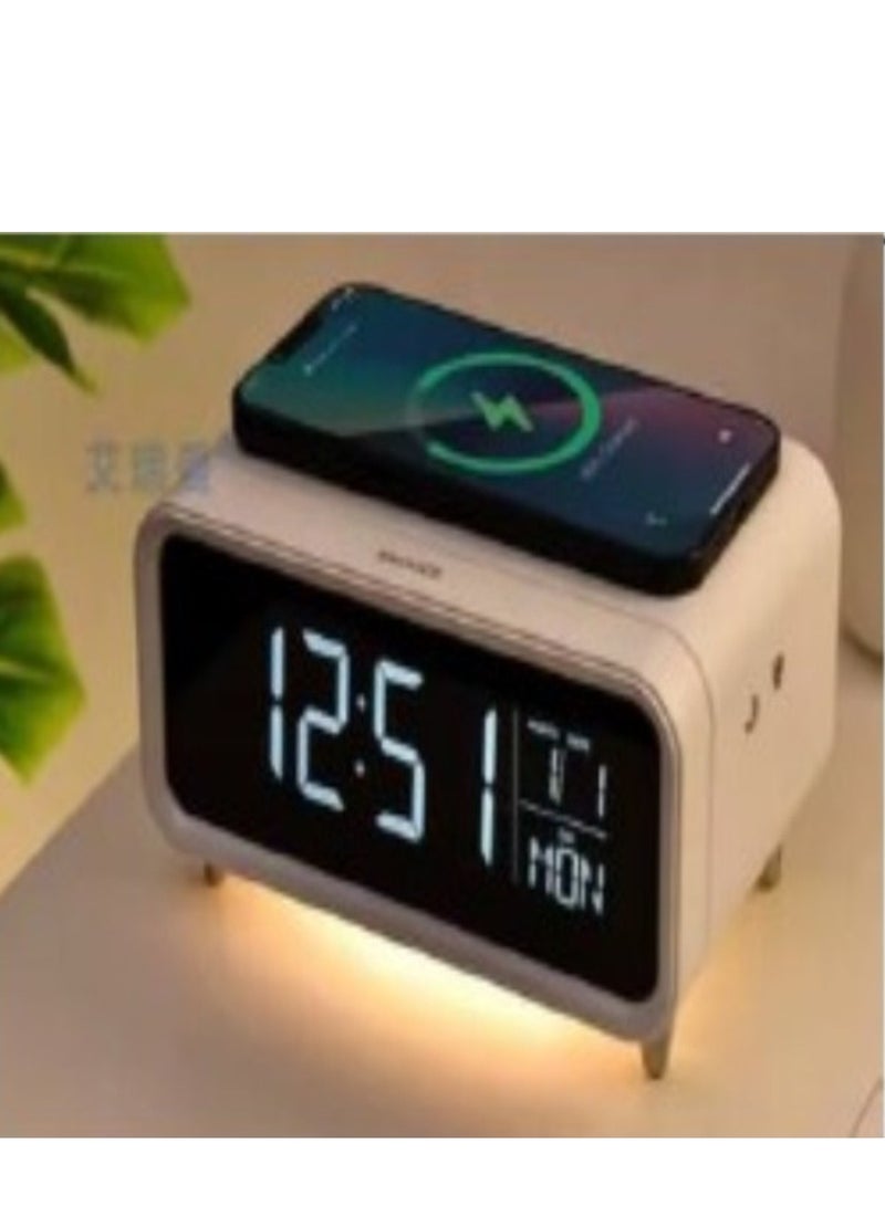 eBasket 4 in 1 Digital Clock and Alarm with Wireless Charger and Speaker (Multicolor) - Image 3