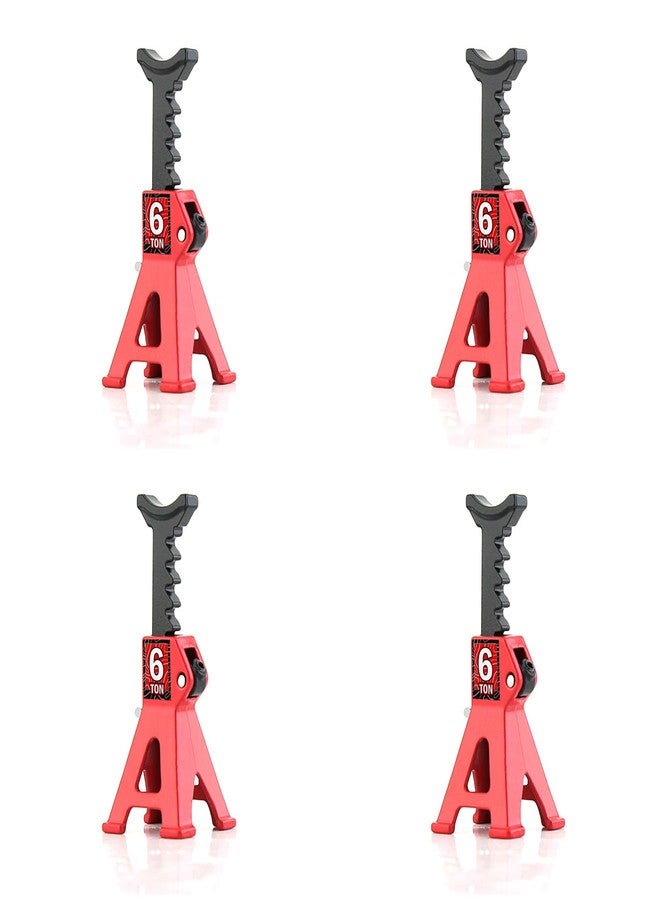 Chanmoo 1/24 RC Toy Jack Stands 1/18 Simulation 6 Ton Metal Adjustable Mini Jacks Stand for 1:18 1:24 Scale Crawler Car Axial SCX24 Kyosho Tamiya HSP FCX24 TRX4M SCX24 AX24 Ford Bronco (Red, 4 PCS) - Image 1