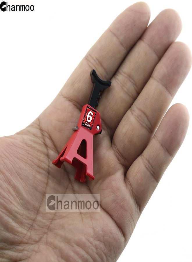 Chanmoo 1/24 RC Toy Jack Stands 1/18 Simulation 6 Ton Metal Adjustable Mini Jacks Stand for 1:18 1:24 Scale Crawler Car Axial SCX24 Kyosho Tamiya HSP FCX24 TRX4M SCX24 AX24 Ford Bronco (Red, 4 PCS) - Image 5