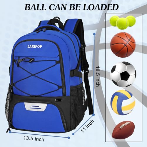 LARIPOP Basketball Backpack, Large Sports Bag with Ball Holder & Shoes Compartment, Basketball Bag for Men&Women, Best for Soccer,Volleyball, Gym - Image 5