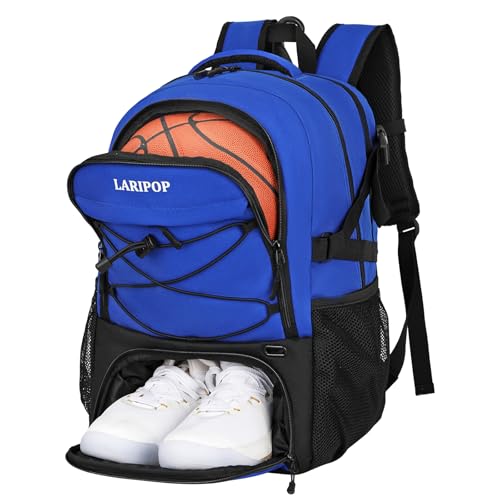 LARIPOP Basketball Backpack, Large Sports Bag with Ball Holder & Shoes Compartment, Basketball Bag for Men&Women, Best for Soccer,Volleyball, Gym - Image 1