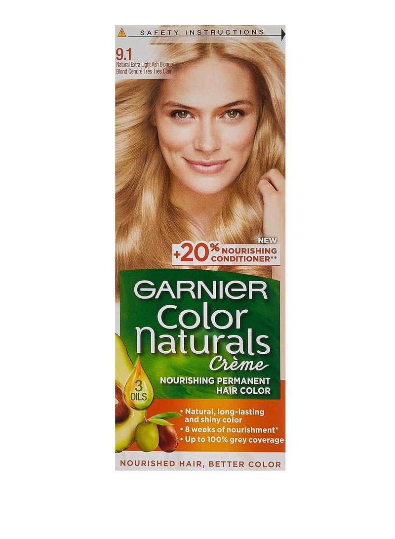 Color Naturals Permanent Crème Hair Color  9.1 Natural Extra Light Ash Blonde