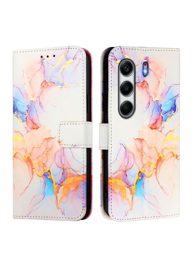 erorex Case For Tecno Camon 40 Pro 4G PT003 Marble Pattern Flip Leather Phone Case - Image 3