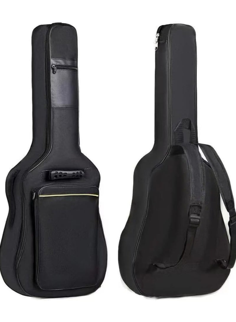Generic 41 Inch Acoustic Folk Guitar Bag Backpack Double Straps 600D Oxford Guitar Soft Carry Case Guitar Cover (41 inch) - Image 1