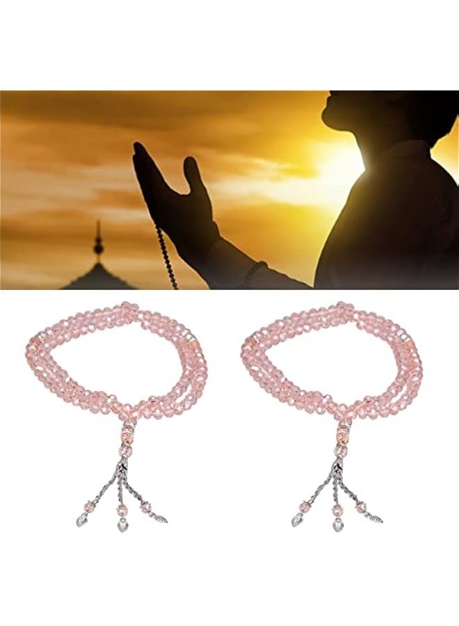 2Pcs Muslim Prayer Beads, 99 Beads Mihrab Separators Count Exquisite Design Tasbih Prayer Beads for Hand Bag, Tamarind Wood Tasbih Prayer Beads Islamic Prayer Beads() - Image 3