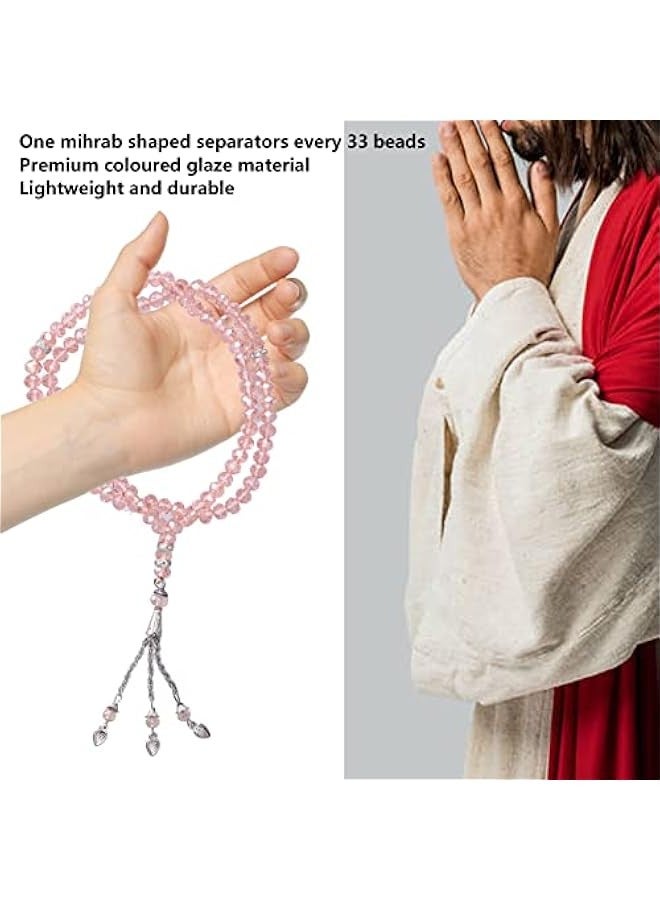 2Pcs Muslim Prayer Beads, 99 Beads Mihrab Separators Count Exquisite Design Tasbih Prayer Beads for Hand Bag, Tamarind Wood Tasbih Prayer Beads Islamic Prayer Beads() - Image 2