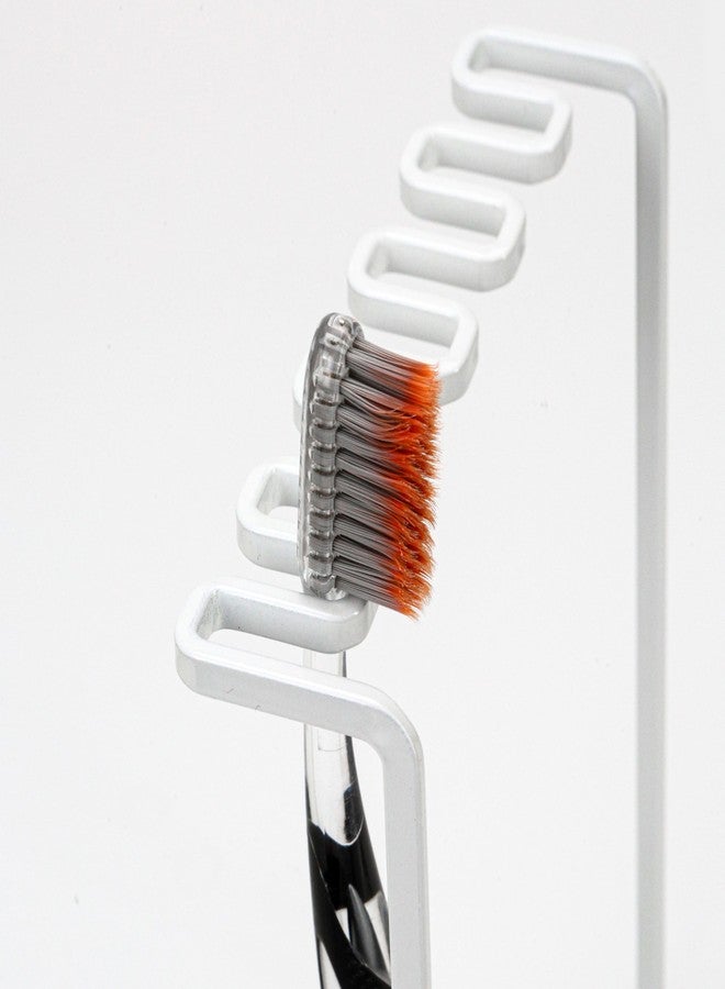KH866 Stainless Countertop Toothbrush Holders Stand, Rustproof Bathroom Organizer with 5 Ventilated Slots to Hold Manual Toothbrushes and Razor, Metal Storage Collection for Family, Suitable for Home Vanity - Image 3
