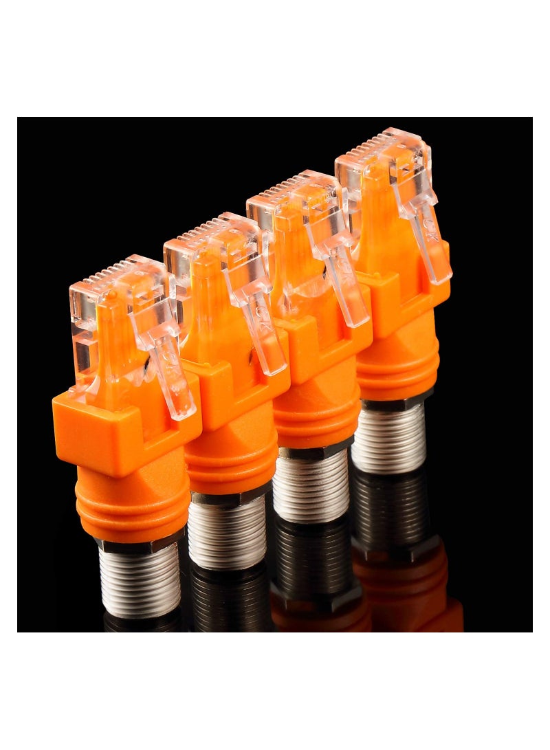 KASTWAVE RF to RJ45 Converter Adapter F Female to RJ45 Male Coaxial Barrel Coupler Adapter Connector Coaxial Straight Connectors (4pcs) - Image 4