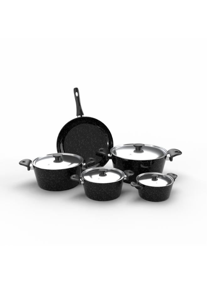 توب شيف مجموعة من 9  قطع أواني طهي من الجرانيت - Image 4