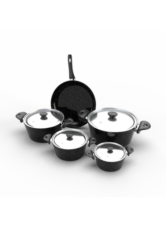 توب شيف مجموعة من 9  قطع أواني طهي من الجرانيت - Image 2