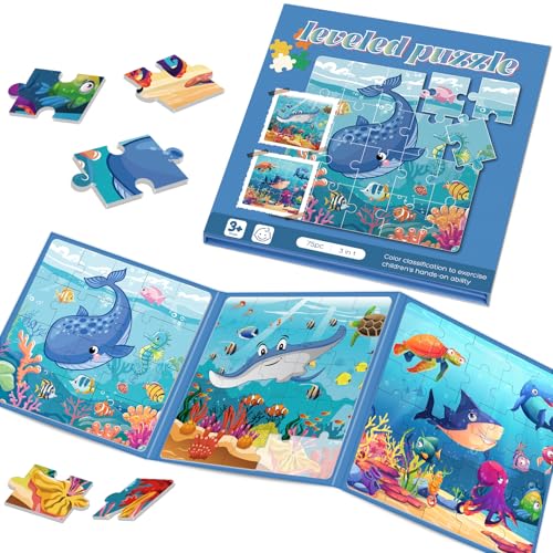 Ranqibo Magnetic Puzzles for Toddlers 35 75Pieces Travel Toys Sea Puzzles Ages 46 Educational Learning Magnets Road Car Trip Airplane Activities Toys for 3 4 5 6 7 Girls Boys Gift - Image 1
