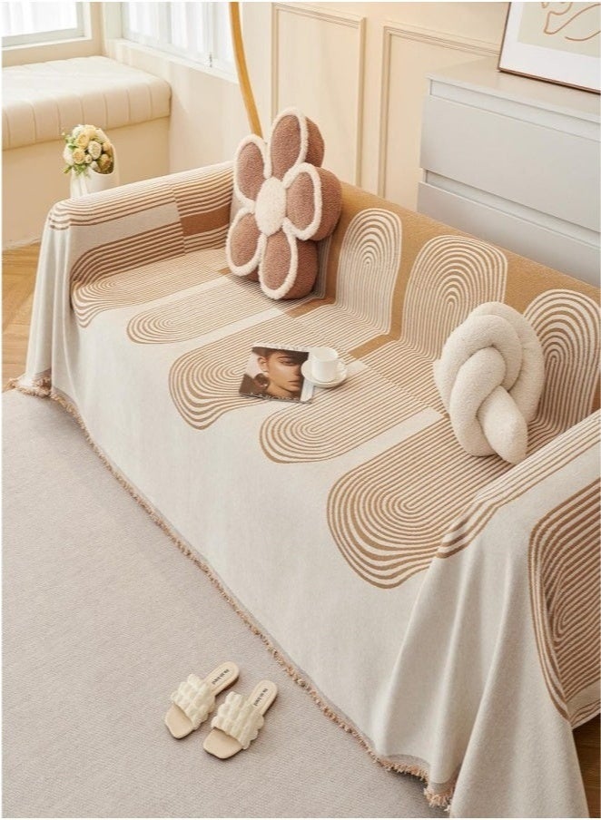 كيلا غطاء أريكة مزدوج الجوانب من الشنيل، غطاء أريكة أنيق، غطاء أريكة من قماش الشنيل، غطاء أريكة من قماش الشنيل مناسب لفصول السنة، متوفر على كلا الجانبين بمقاس 180*130 - Image 1