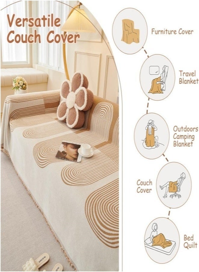 كيلا غطاء أريكة مزدوج الجوانب من الشنيل، غطاء أريكة أنيق، غطاء أريكة من قماش الشنيل، غطاء أريكة من قماش الشنيل مناسب لفصول السنة، متوفر على كلا الجانبين بمقاس 180*130 - Image 3