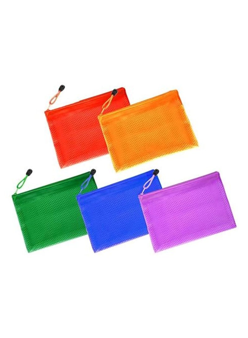 3 Pcs Plastic Wallets File Zip Bags Zipped Wallets - Extra Thick Mesh Document Zipper Bags Plastic Multicolor - Image 1