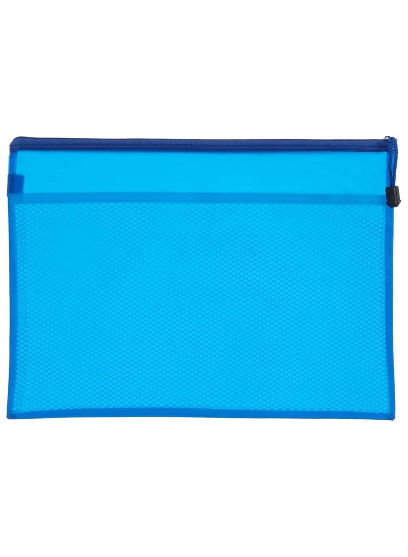 3 Pcs Plastic Wallets File Zip Bags Zipped Wallets - Extra Thick Mesh Document Zipper Bags Plastic Multicolor - Image 2