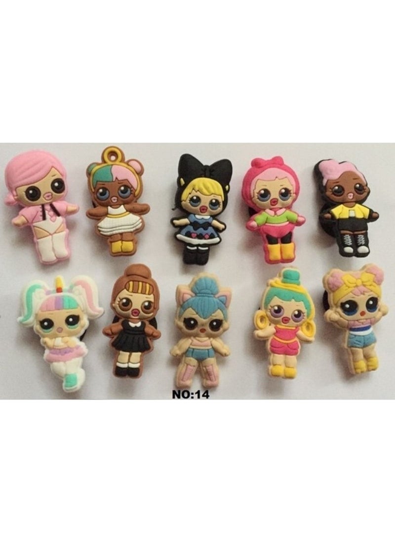 Marimari 10 Pieces Slipper Ornaments Set Lol 