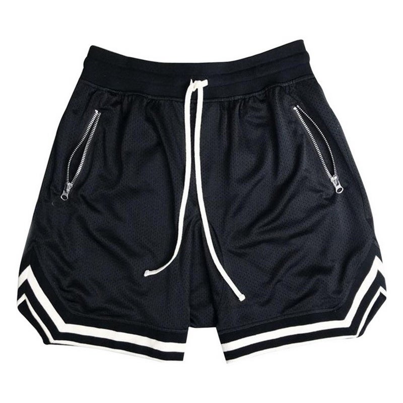 Generic Mens Fitness Shorts Mesh Breathable Basketball Shorts Running Sports Casual Pants Men Black