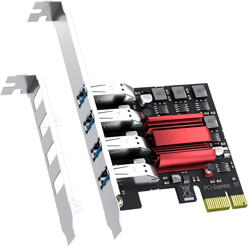 GLOTRENDS GLOTREND U3044 4-Port PCIe USB Expansion Card, 4 Type-A Ports (USB 3.2 Gen 1), Compatible with Windows Linux (Not for Mac OS) - Image 1