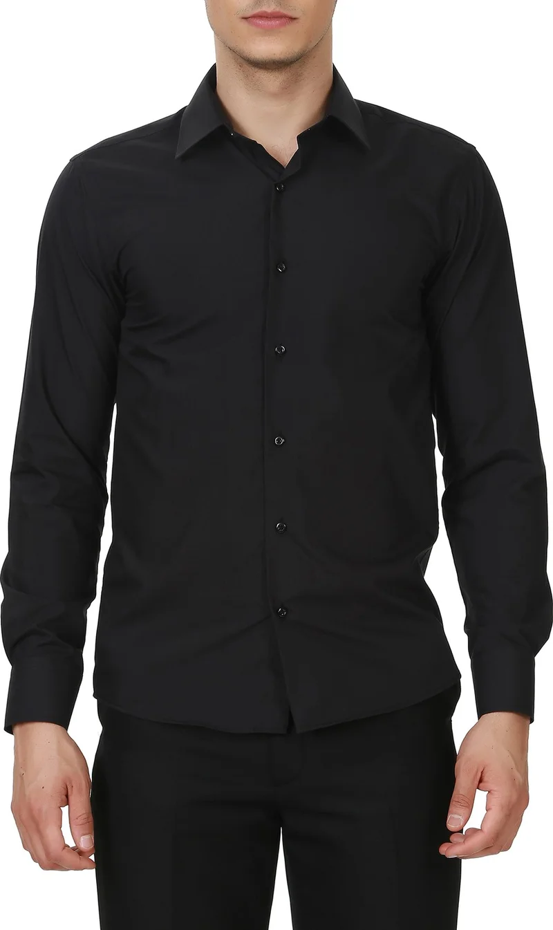 Varetta Slim Fit Black Men's Shirt