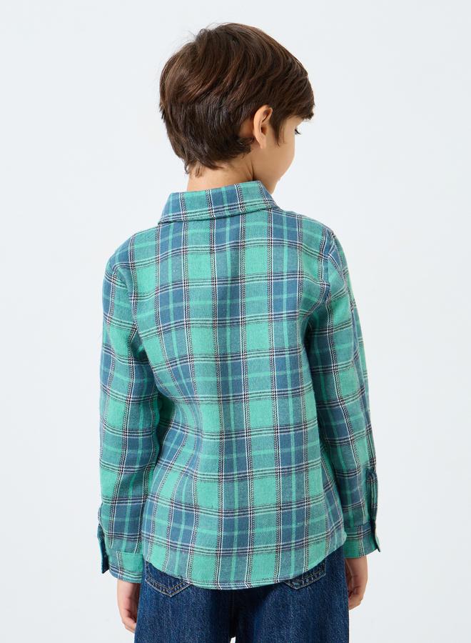 ستايلي قميص أخضر كاروهات للأولاد - Image 4