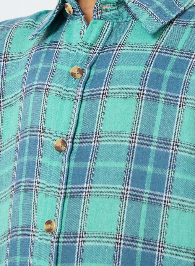 ستايلي قميص أخضر كاروهات للأولاد - Image 3