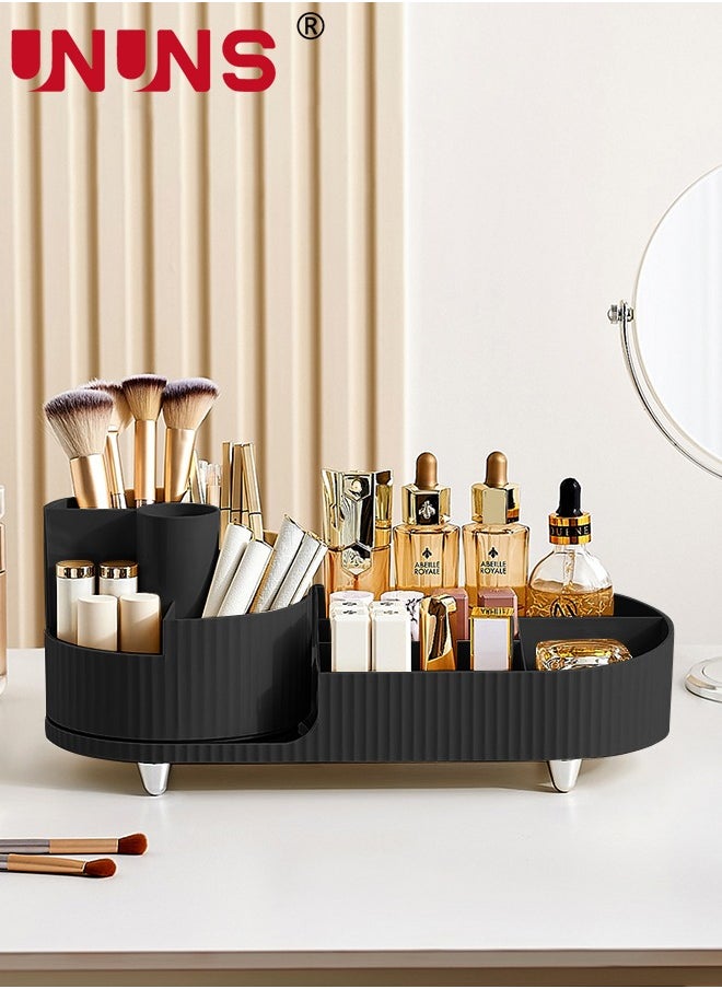 UNUNS Rotating Desk Organizer,Large Capacity 10 Slots Desk Organizer,Ideal For Bedroom And Bathroom Countertops,Black  - Image 2