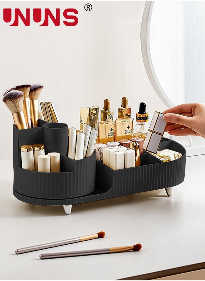UNUNS Rotating Desk Organizer,Large Capacity 10 Slots Desk Organizer,Ideal For Bedroom And Bathroom Countertops,Black  - Image 3