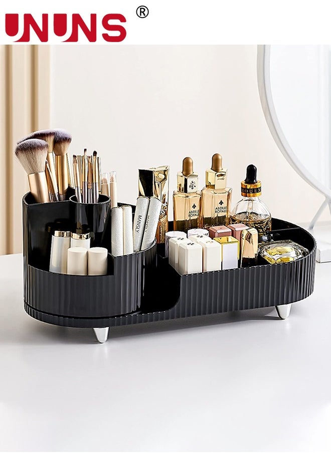UNUNS Rotating Desk Organizer,Large Capacity 10 Slots Desk Organizer,Ideal For Bedroom And Bathroom Countertops,Black  - Image 5