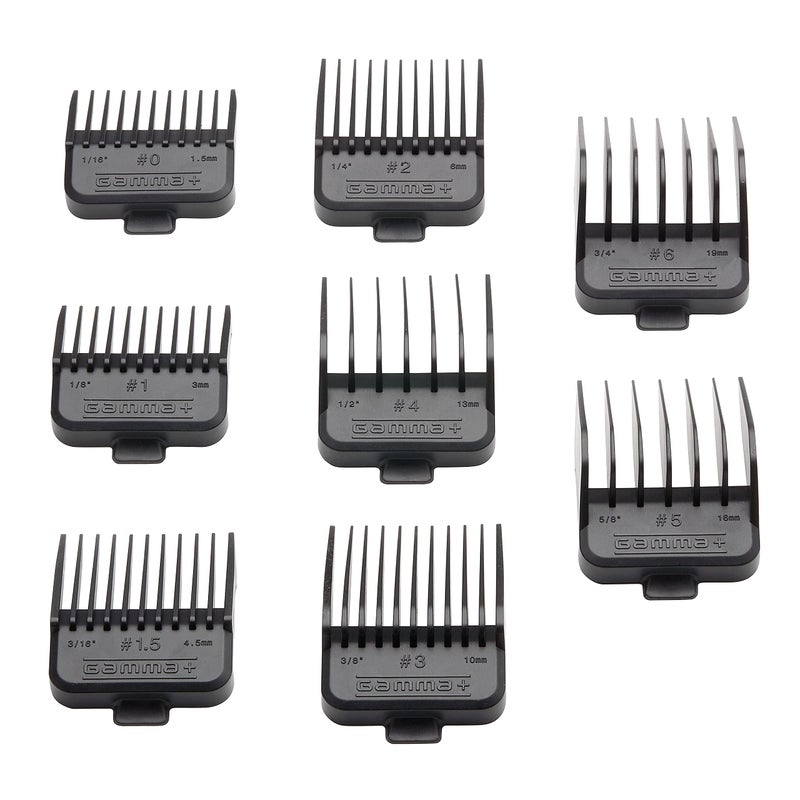 GAMMA+ Professional Dub Magnetic Hair Clipper Guards from 1/16 to 3/4" Premium Neodymium Black - Image 1