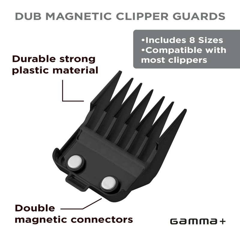 GAMMA+ Professional Dub Magnetic Hair Clipper Guards from 1/16 to 3/4" Premium Neodymium Black - Image 3