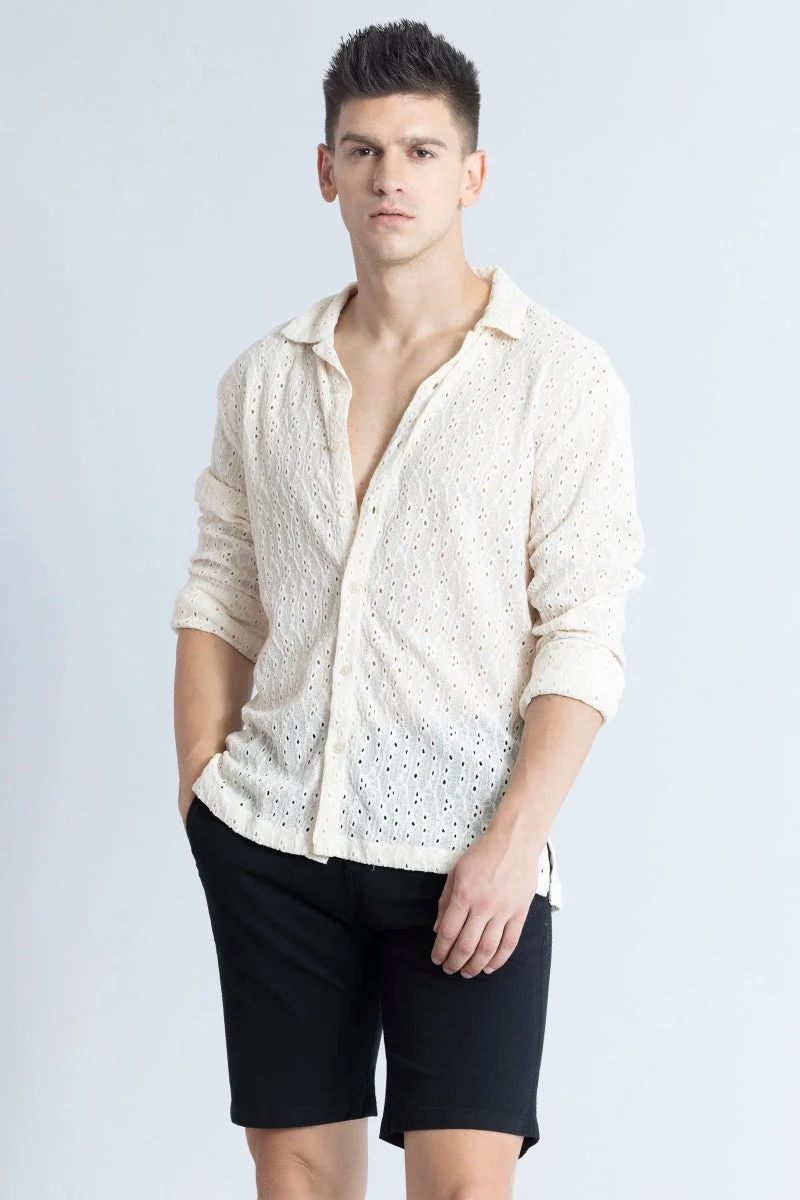 سنيتش قميص كريمي ناعم كالحرير