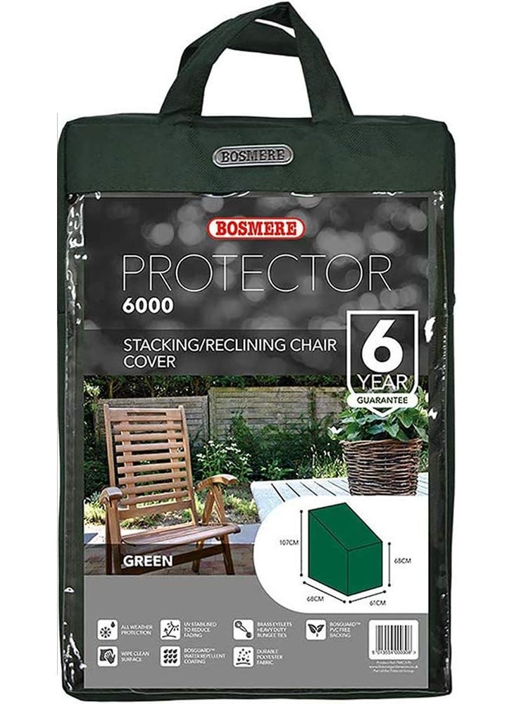 Bosmere Bosmere Weatherproof Stacking Chairs Cover 42 High at Back 27 at Front x 27 Deep x 24 Wide Green  - Image 4