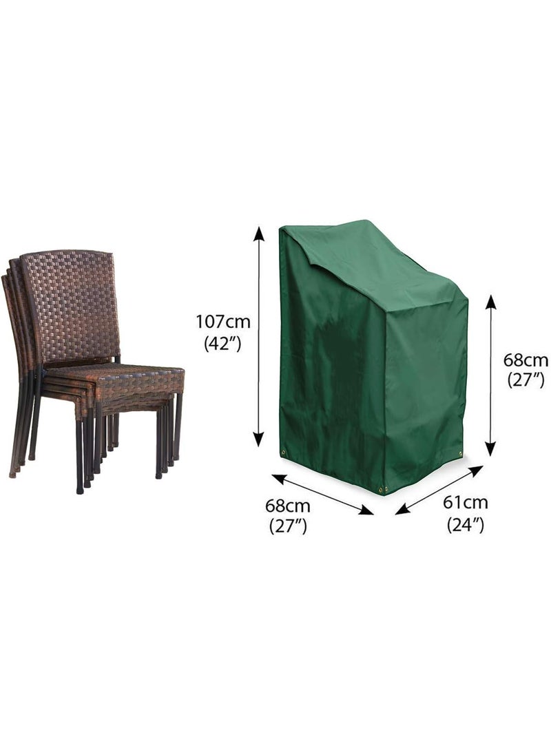 Bosmere Bosmere Weatherproof Stacking Chairs Cover 42 High at Back 27 at Front x 27 Deep x 24 Wide Green  - Image 5