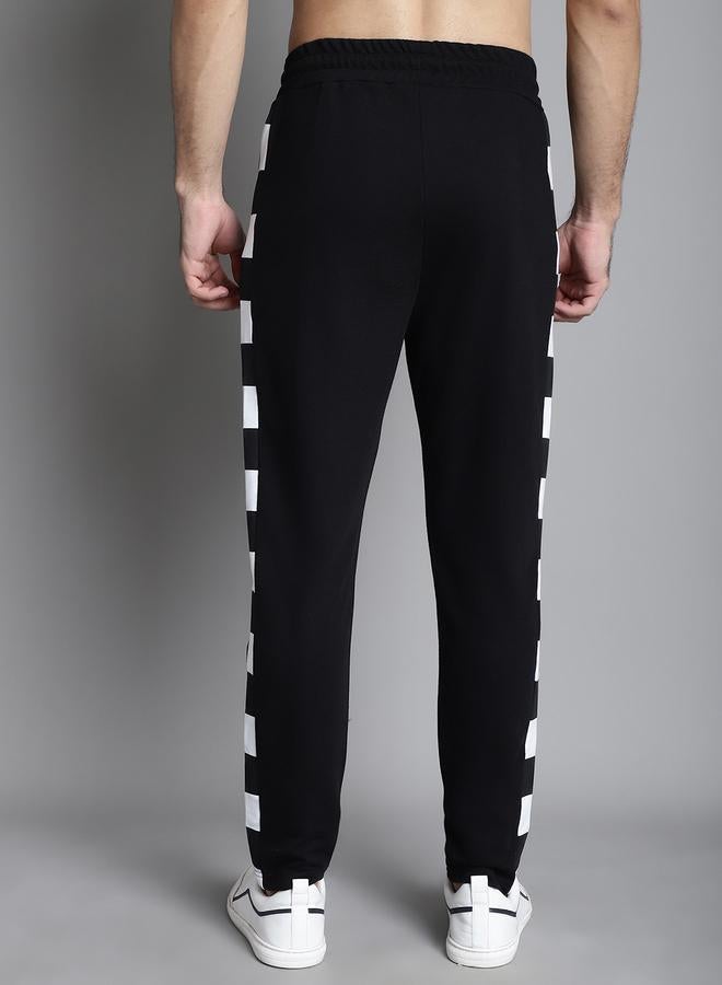تايك تو بنطلون رياضي رجالي بخصر مطاطي وخطوط جانبية أسود من دور - Image 2