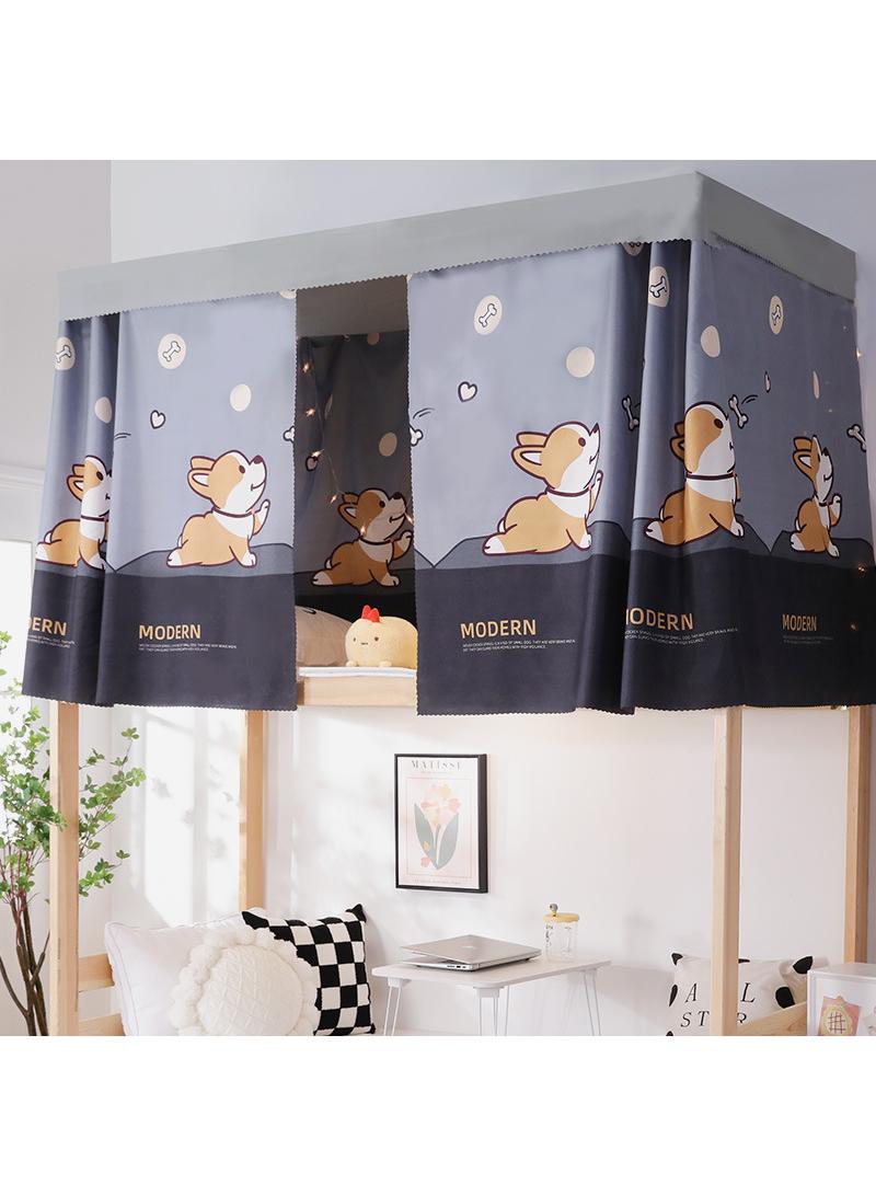 Dormitory bed curtains, student dormitories with physical shading bed curtains 1.35 * 2m 2pcs, with dust-proof top cloth - Image 1