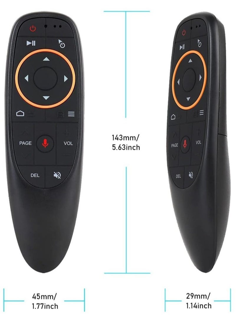 Voice Remote Air Mouse Remote, 2.4G RF Wireless Remote Control with 6 Axis Gyroscope and Infrared Learning, Air Fly Mouse with Voice Input for Android TV Box/PC/Smart TV/HTPC/Projector