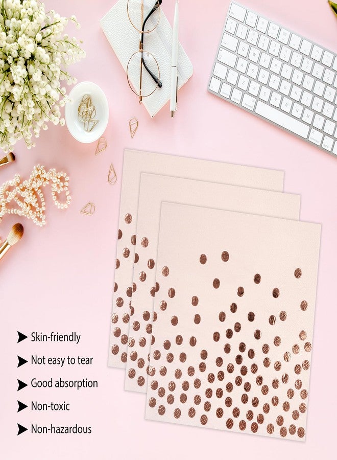 HFBOBP 50pcs Pink and Rose Gold Plates and Napkins Party Supplies, 7 Inch Scalloped Pink Paper Dessert Plates Set Disposable Tableware for Birthday Wedding Engagement Bridal Shower Baby Shower Decorations - Image 5