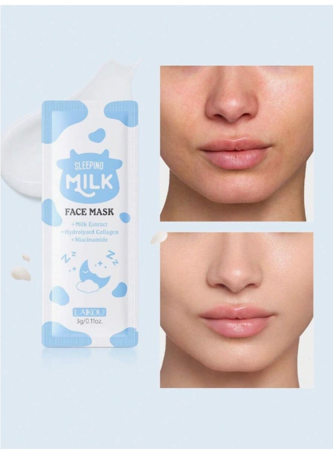 لايكو مجموعة العناية بالبشرة 7 قطع بتركيبة الحليب المغذية - قناع نوم ويد وكريم ترطيب وإسنس ومضاد للتجاعيد - Image 2