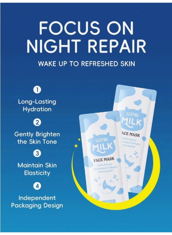 لايكو مجموعة العناية بالبشرة 7 قطع بتركيبة الحليب المغذية - قناع نوم ويد وكريم ترطيب وإسنس ومضاد للتجاعيد - Image 4