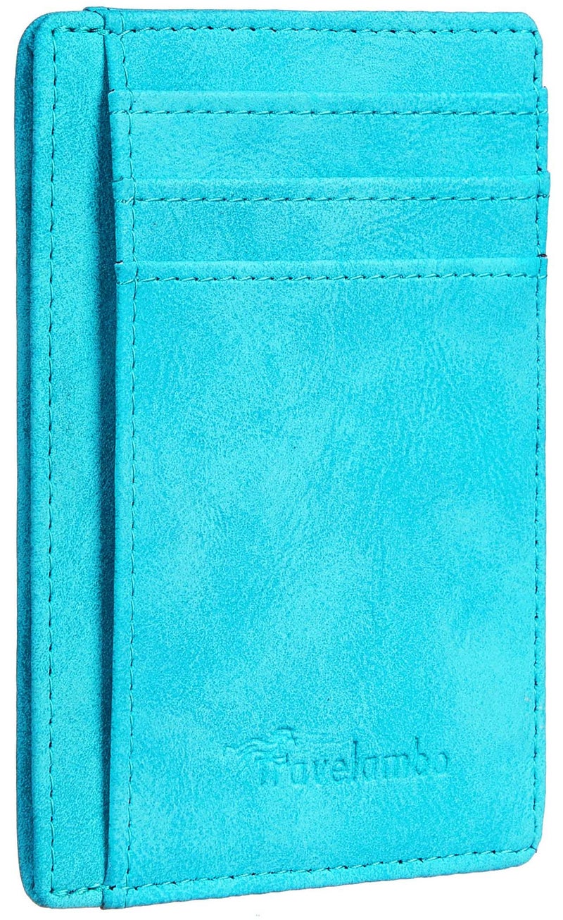 Travelambo Slim Wallet Front Pocket Minimalist Leather RFID Blocking Medium Size - Image 1