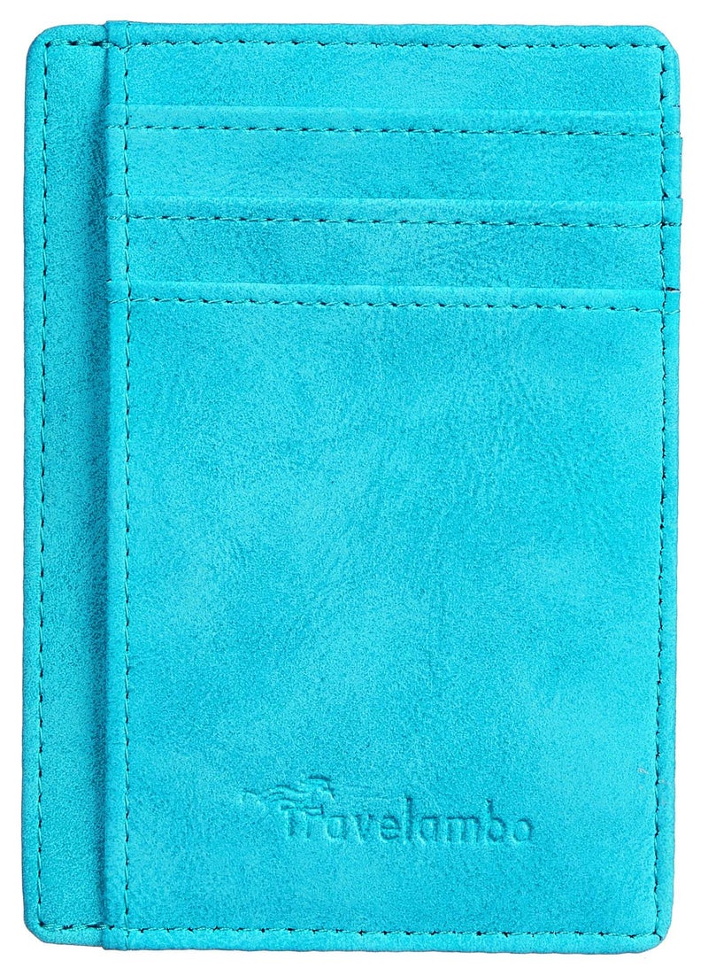 Travelambo Slim Wallet Front Pocket Minimalist Leather RFID Blocking Medium Size - Image 4