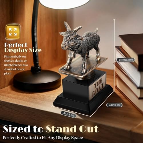 Flexzion The Goat Trophy Award - Greatest of All Time Funny Trophy for Adults, Engraved Plate with Statue, Unique Recognition Gift Plaque for Fantasy Sports, Employee, Teacher, Boss, Friend, & More - Image 4