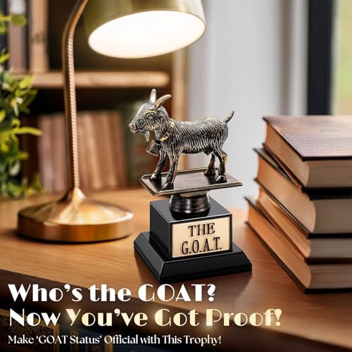 Flexzion The Goat Trophy Award - Greatest of All Time Funny Trophy for Adults, Engraved Plate with Statue, Unique Recognition Gift Plaque for Fantasy Sports, Employee, Teacher, Boss, Friend, & More - Image 3