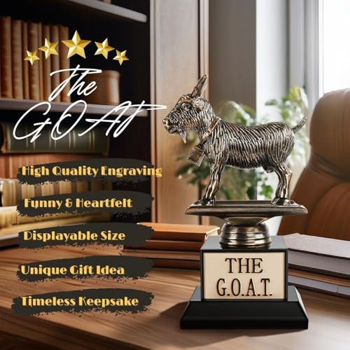 Flexzion The Goat Trophy Award - Greatest of All Time Funny Trophy for Adults, Engraved Plate with Statue, Unique Recognition Gift Plaque for Fantasy Sports, Employee, Teacher, Boss, Friend, & More - Image 5