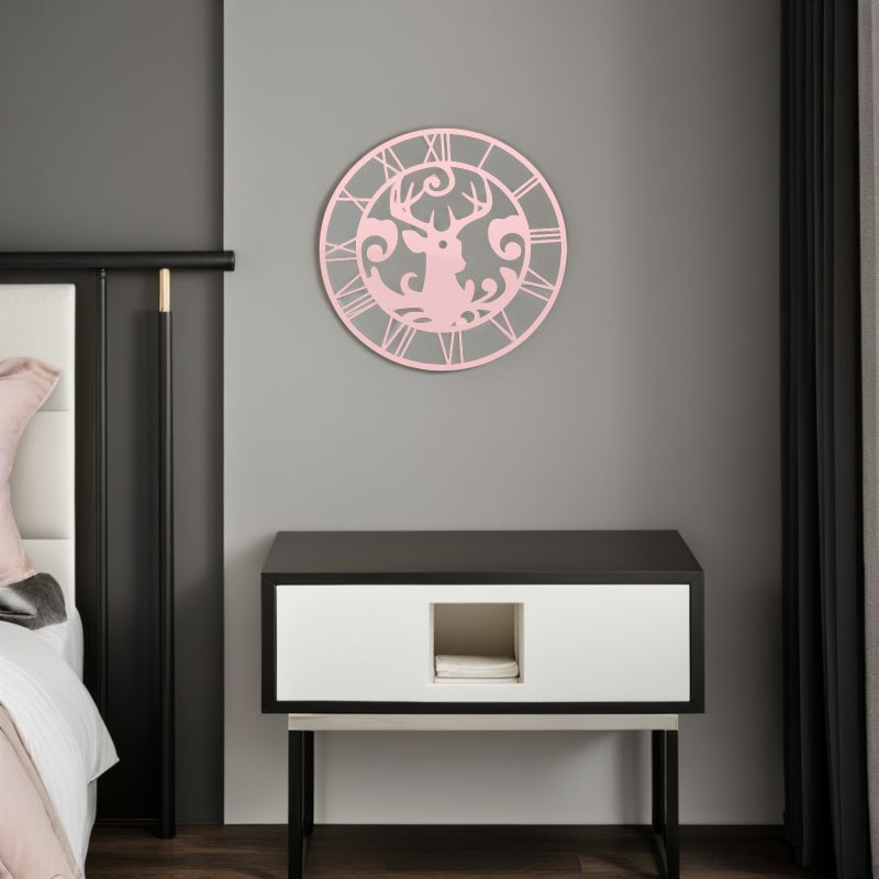 4 pcs Round Roman Numerals: Diy Wall Clock Mirror Wall Sticker Reindeer Decals For Living Room Bedroom Hotel Office Decorations - Image 5