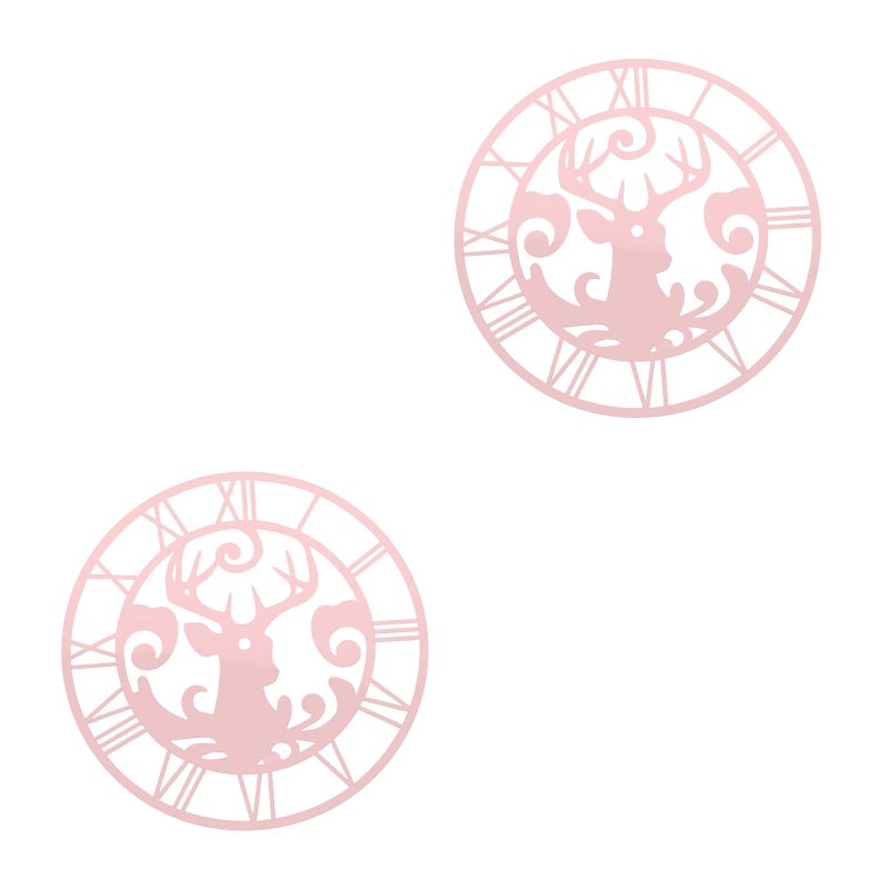 4 pcs Round Roman Numerals: Diy Wall Clock Mirror Wall Sticker Reindeer Decals For Living Room Bedroom Hotel Office Decorations - Image 1