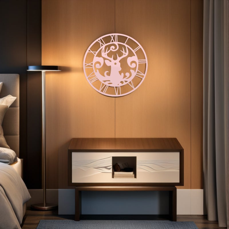 4 pcs Round Roman Numerals: Diy Wall Clock Mirror Wall Sticker Reindeer Decals For Living Room Bedroom Hotel Office Decorations - Image 3