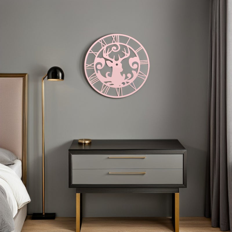 4 pcs Round Roman Numerals: Diy Wall Clock Mirror Wall Sticker Reindeer Decals For Living Room Bedroom Hotel Office Decorations - Image 2